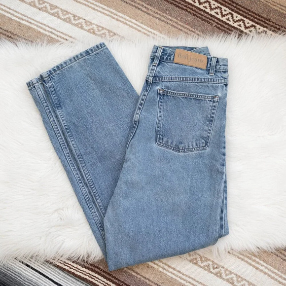VINTAGE 90s ANN TAYLOR LOFT JEANS Sz10 BLUE WASH 100% COTTON RELAXED FIT DENIM - Picture 1 of 9